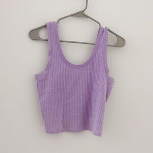 Old Navy Purple Ribbed Cropped Tank Top